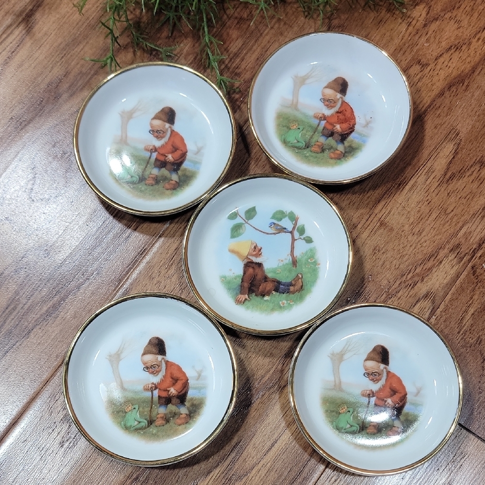 Vintage Thomas Germany Porcelain Gnome Dishes